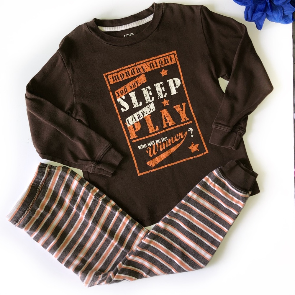 JOE FRESH SIZE 4 BROWN / ORANGE LONG SLEEVE PAJAMA